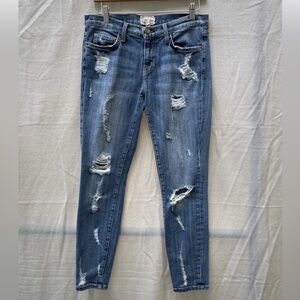 Current/Elliott The Stiletto Distressed Skinny Jeans Size 28 Shredded USA made